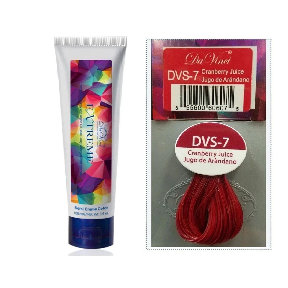 Da Vinci Extreme Semi Hair Creme Color DVS-7 Cranberry Juice 3.4 oz